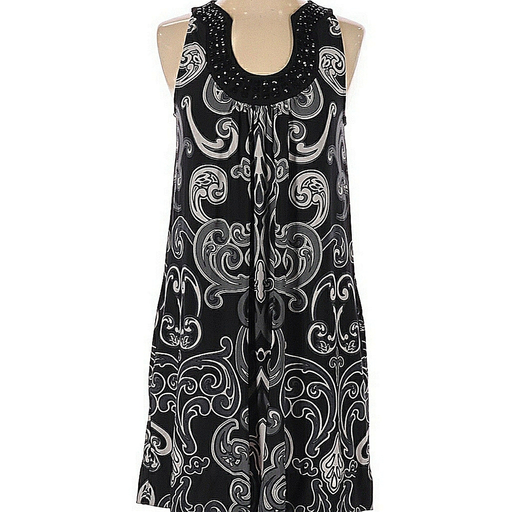 Apt.9 Black/White/Grey Paisley Print Dress